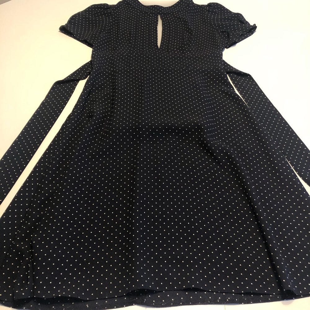 Top Shop polka dot dress with open back.